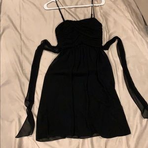 Chiffon black dress with removable spaghetti strap